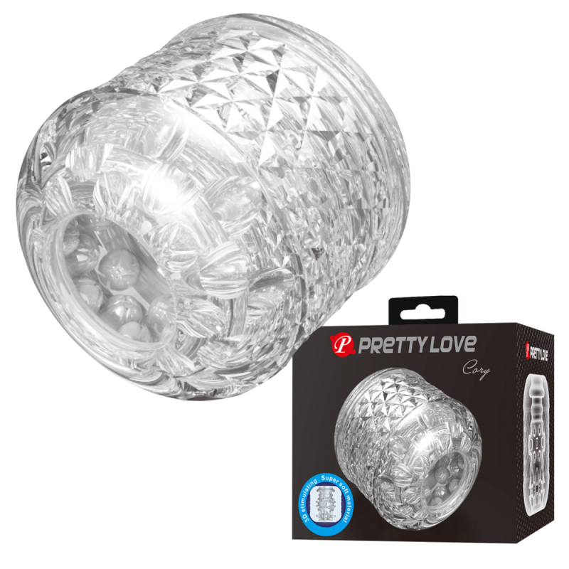 Мастурбатор рельефный "Pretty Love Cory" сквозное отверстие, прозрачный 
